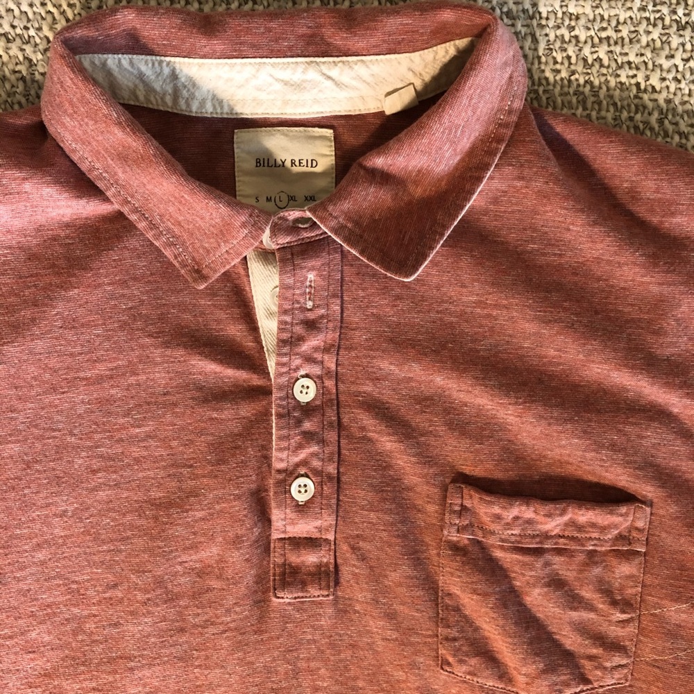 Billy Reid polo shirt (red), men’s size large.